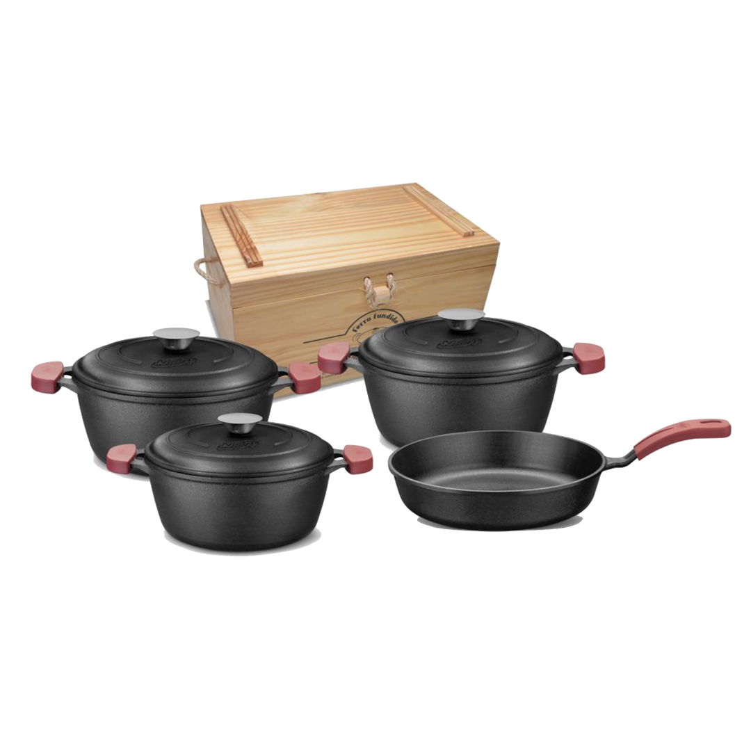 MTA Iron Casserole Pots Kit with Frying Pan (4 pieces) - NewProject